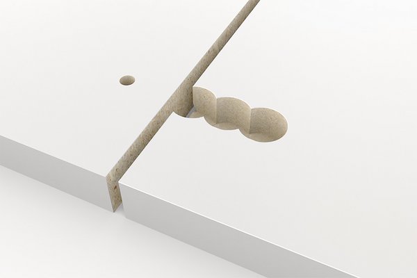 Advantage Cabineo: no edge drilling